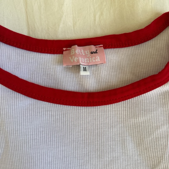 White graphic tee with red lining around arms and neck from Archie Comics - Picture 2 of 2
